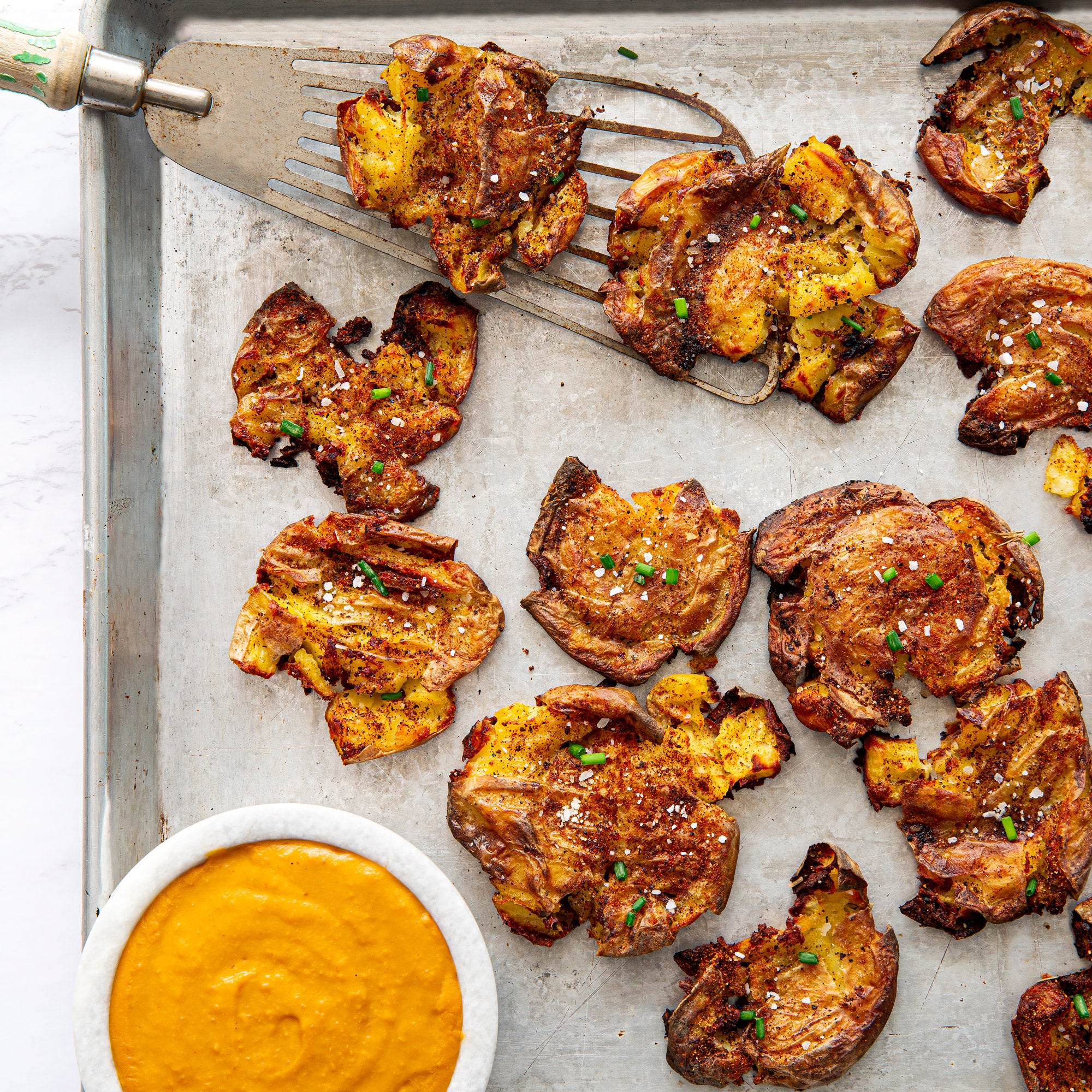 Smashed Potatoes and Dip