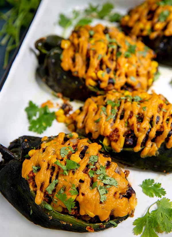 STUFFED POBLANO PEPPERS