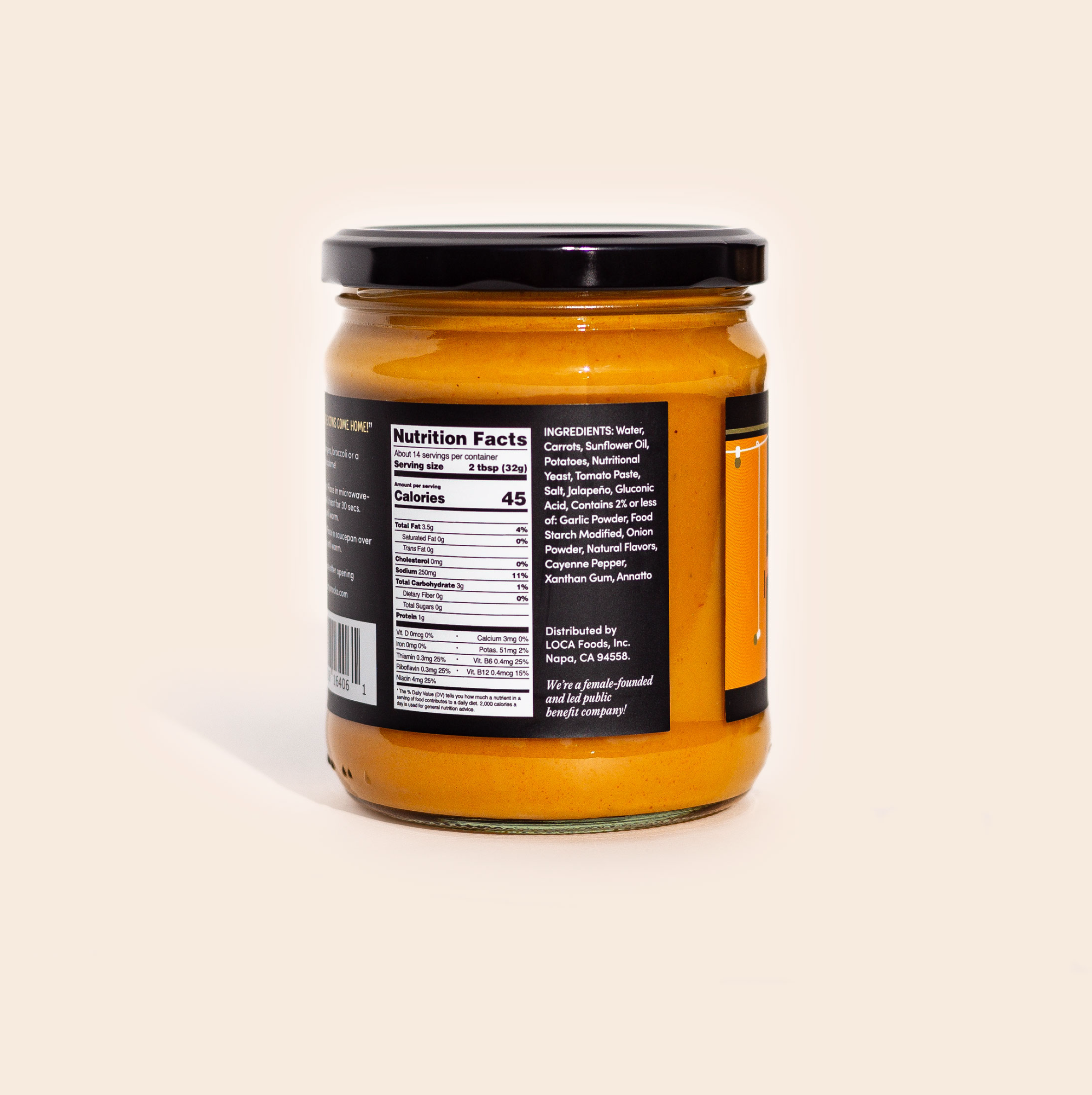 Single Jar Nutrition Panel Mild Cheddar 