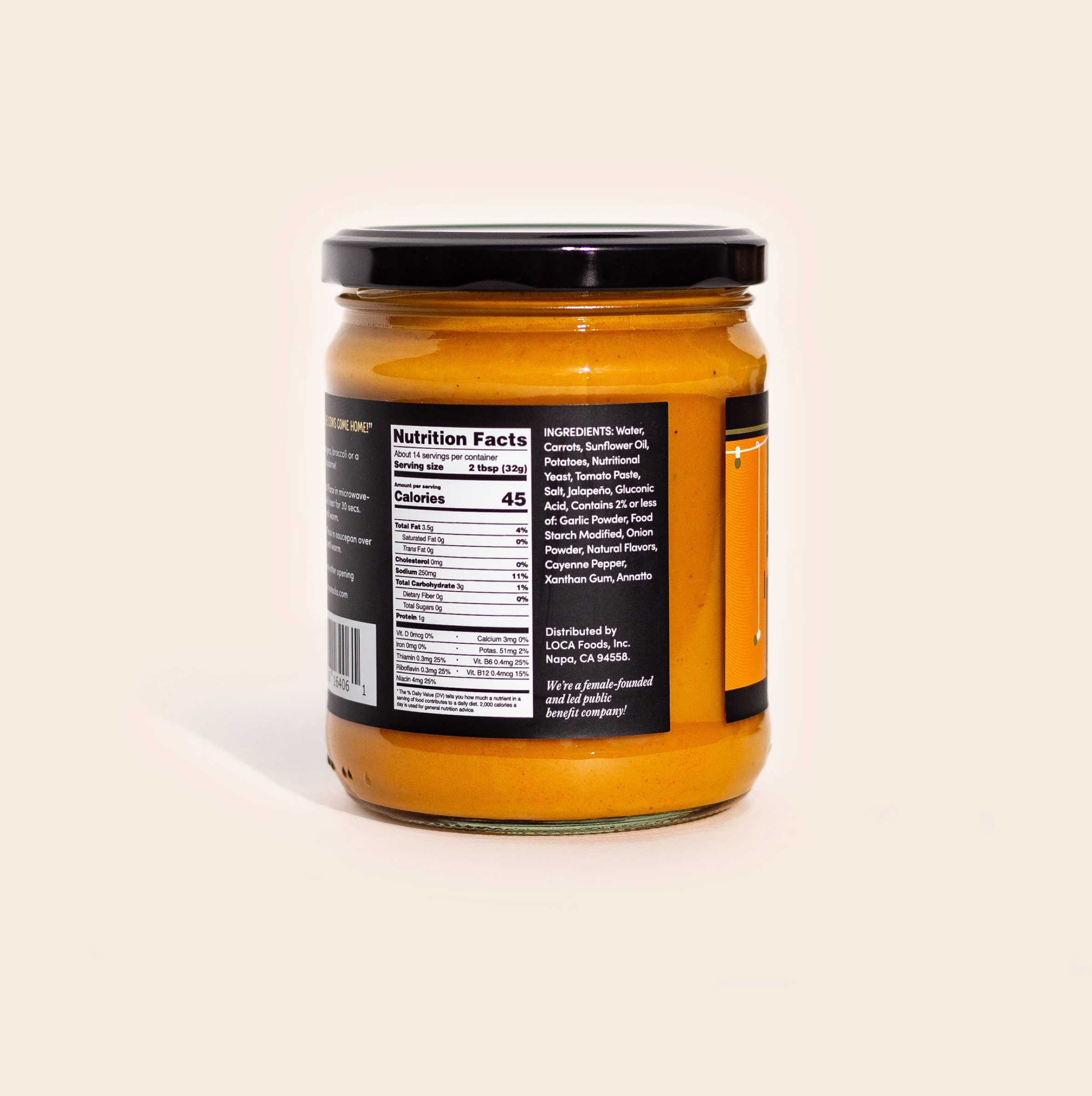 Single Jar Nutrition Panel Mild Cheddar
